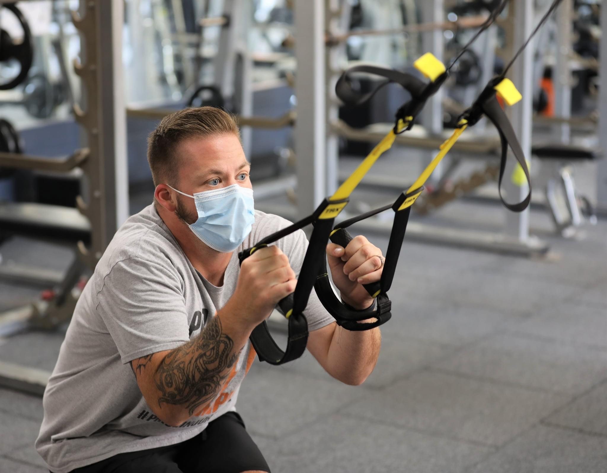 College students in health fitness class